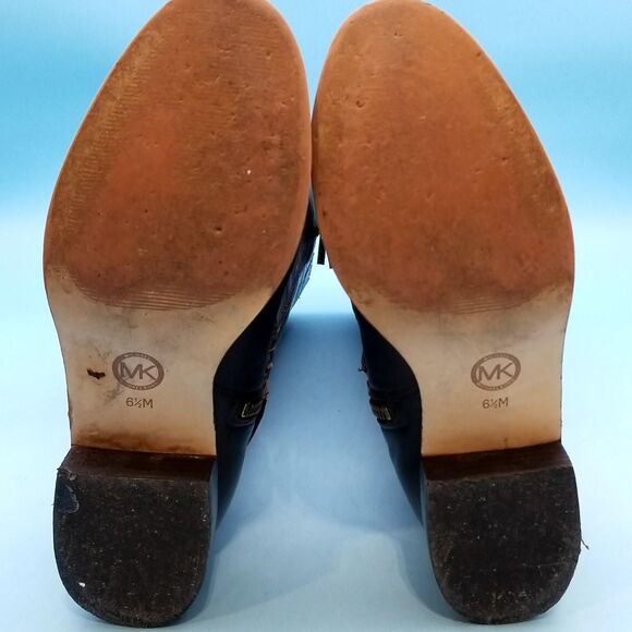 Michael Kors Brown Leather Charm Riding Boots - Size 6.5 - Picture 5 of 5